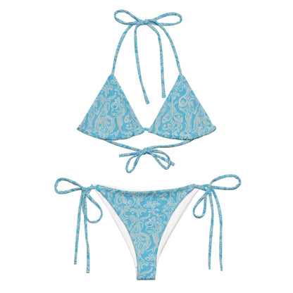 Art Deco Light Blue String Bikini