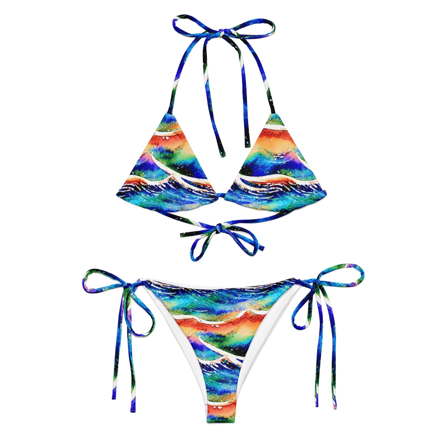 Rainbow Wave Reflections String Bikini