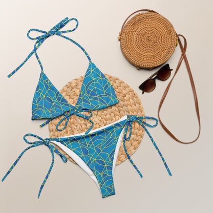 Aqua Blue Beach Glass String Bikini