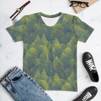 Green Grey Camo Trees Women's T-shirt