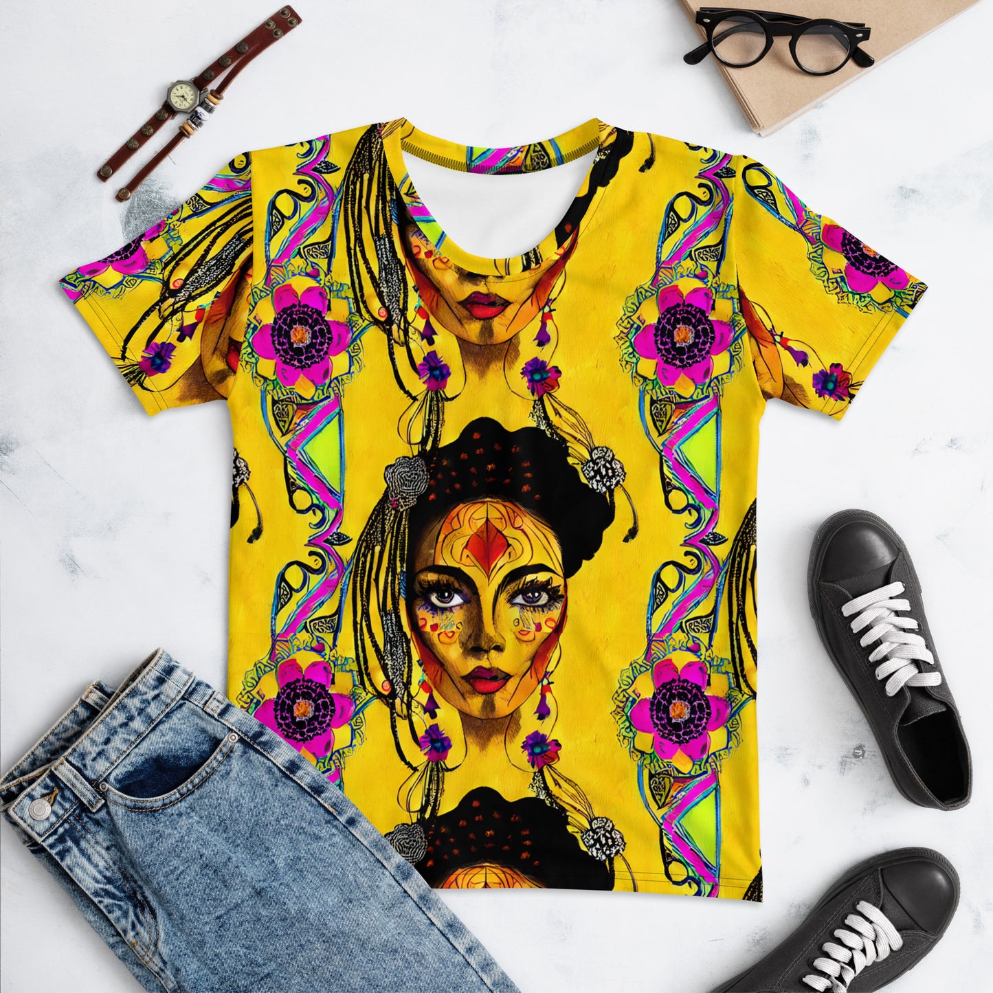 Yellow Bohemian Goddess Women's T-shirt
