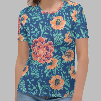 Garden Flowers Blue Women's T-shirt