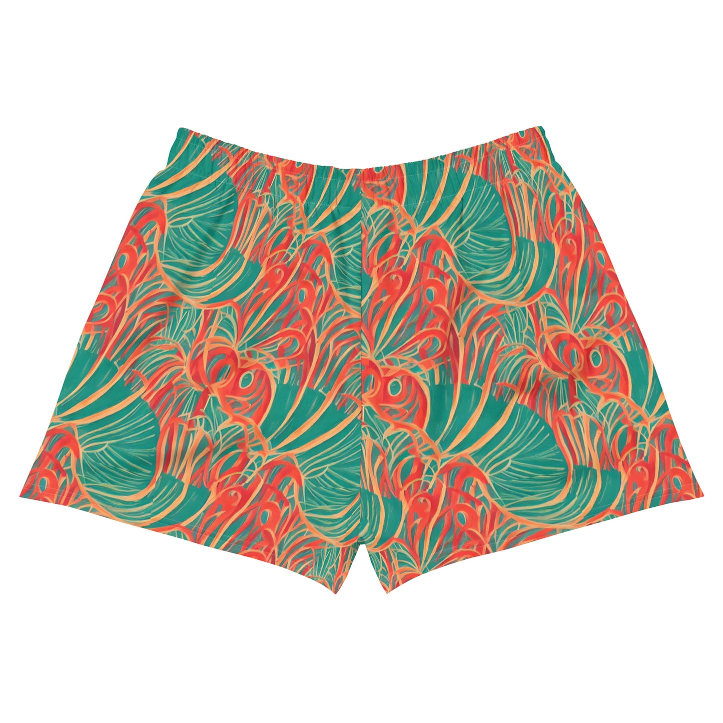 Tropical Plants Green Orange Women’s Athletic Shorts