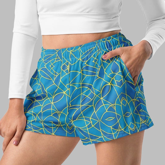 Aqua Blue Beach Glass Women’s Athletic Shorts
