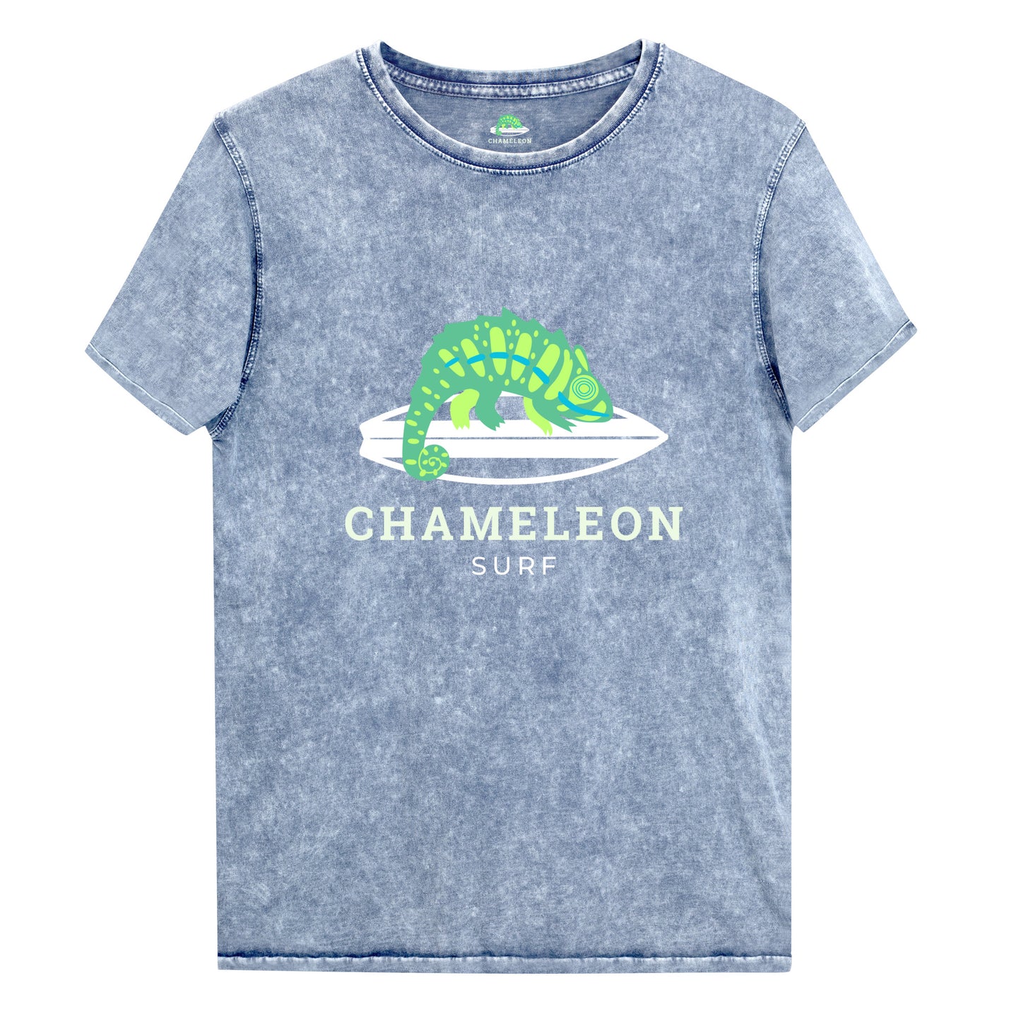 Green Chameleon Surf Men's Acid Wash Denim T-Shirt
