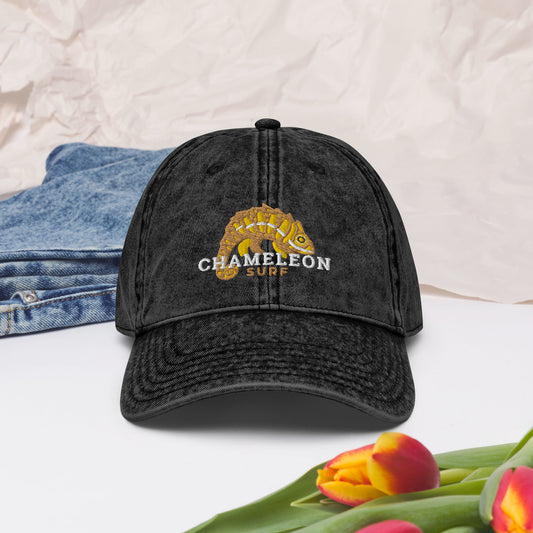 Chameleon Surf Yellow Logo Vintage Cotton Twill Cap
