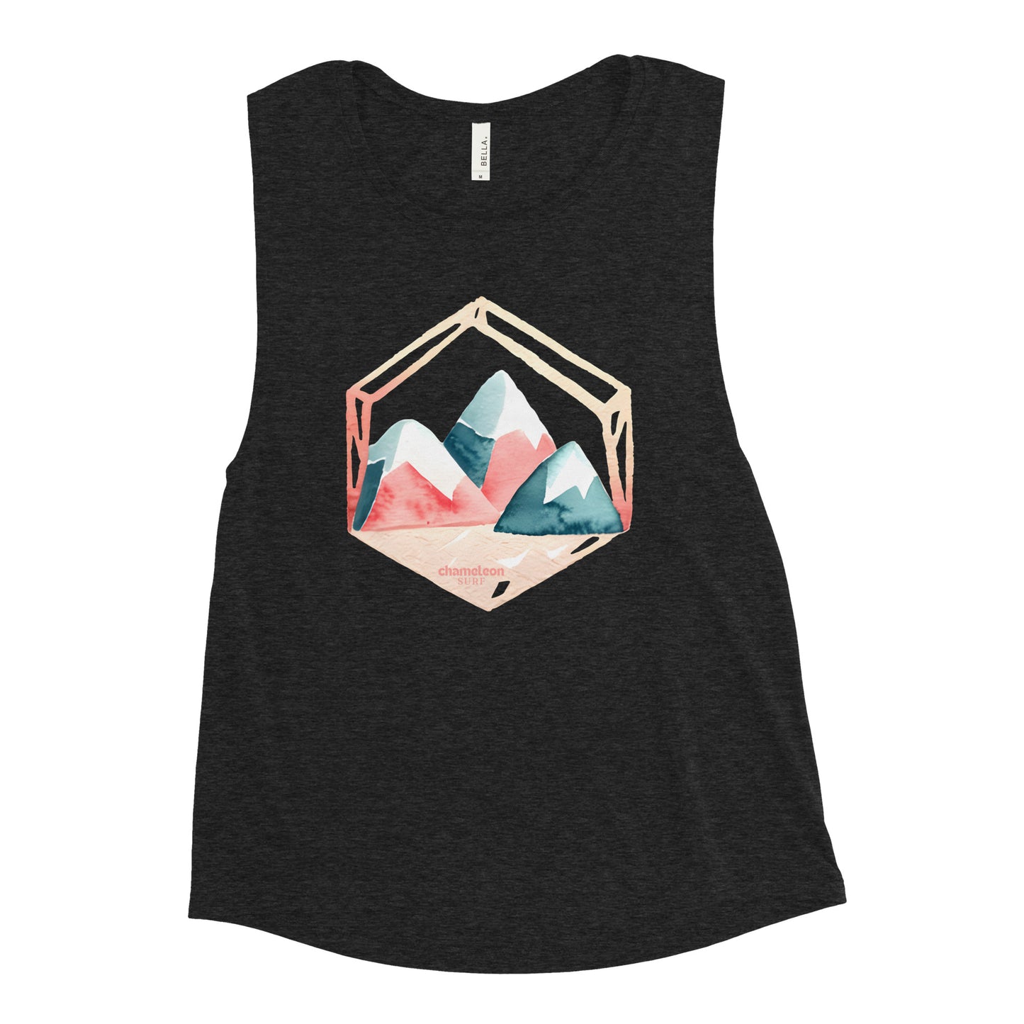 Pink Blue Snow Topped Women's Muscle Tank Top