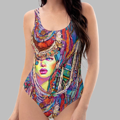 Bohemian Jeweled Goddess One-Piece Swimsuit